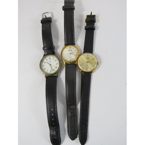 288 - Mens swiss 17 jewel mechanical wristwatch in working condition plus 2 quartz watches needing new bat... 