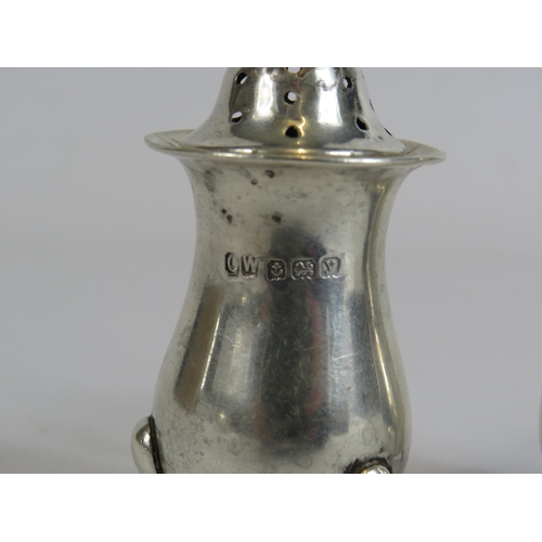 325 - Pair of sterling silver salt and pepper pots hallmarked for Birmingham 56.6 grams in total.