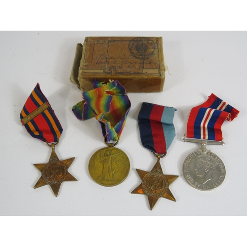 329 - Selection of WW1 And WW2 medals including Victory medal, Burma Star etc.