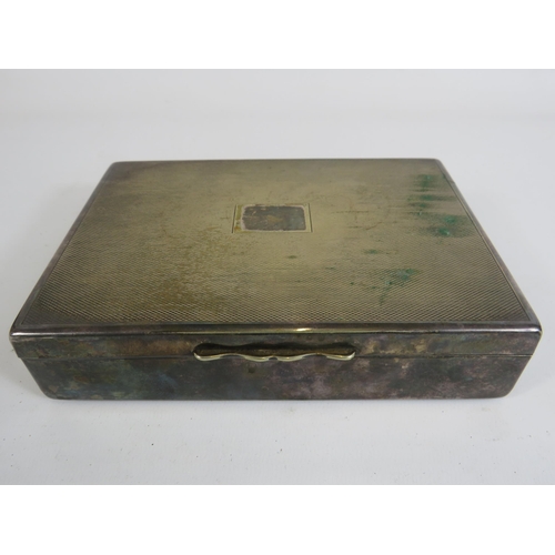 331 - Silver plated cigarette box. 16.5cm by 12cm by 3.5cm.