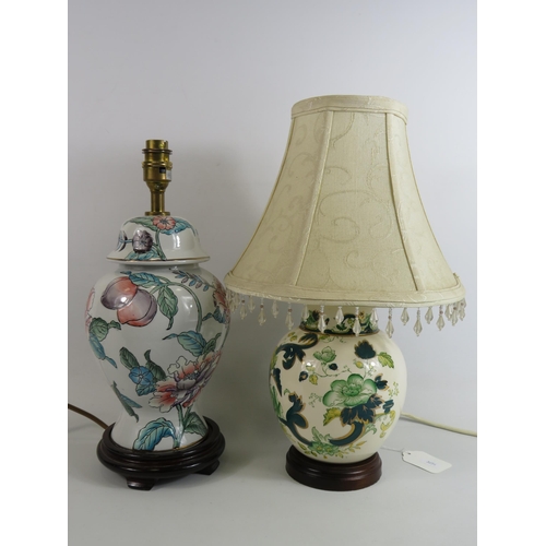 31 - Masons green Chartreuse table lamp plus one other table lamp.