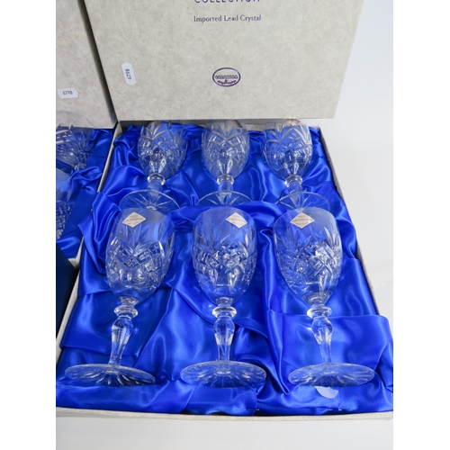 100 - 2 x 6 Edinburgh crystal Continental collection glasses plus a bohemian glass set all boxed.