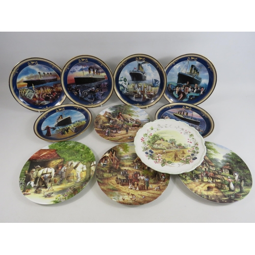 107 - 6 limited edition Titanic plates, 4 wedgwood plates and a Royal Albert plate.