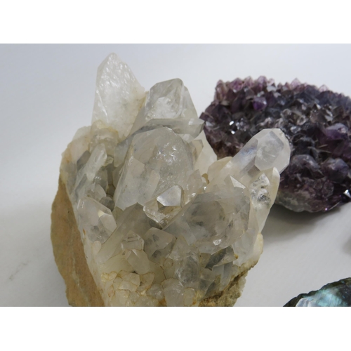 108 - Selection of Quartz crystals, Fossils and collectable rocks.