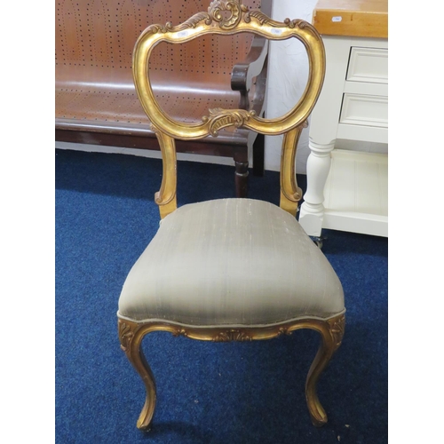 705 - Reproduction Antique French style Balloon back parlour chair to match previous lots. See photos.