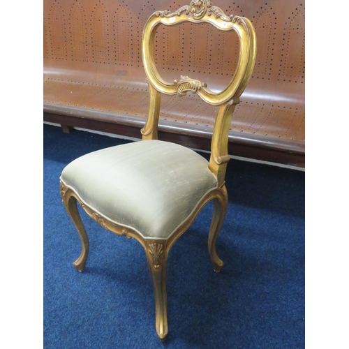 705 - Reproduction Antique French style Balloon back parlour chair to match previous lots. See photos.