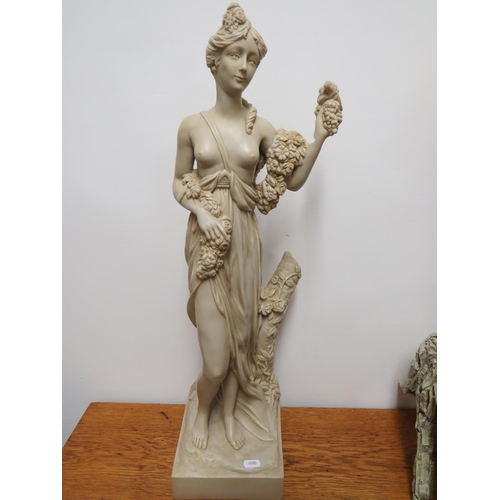 710 - Large resin marble style statue from the V & A as a Greco Roman figure (repairs to hand) 26 inches t... 