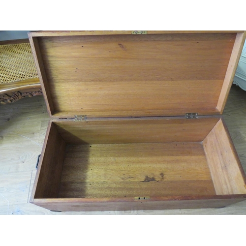 715 - Handsome WW2 era Officers Travelling chest with metal re enforced corners and side handles. Measures... 