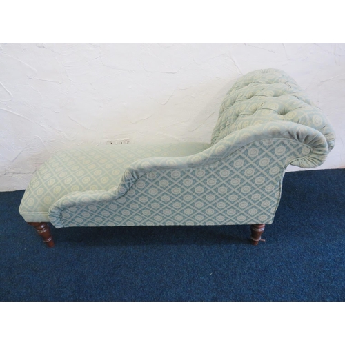 716 - Late 19th/Early 20th Century Chaise with matching footstool in beautifuly upholstered condition. H:2... 