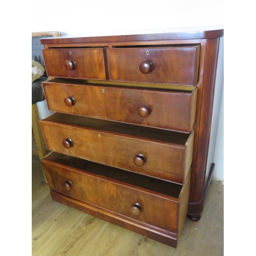 740 - Late Victorian mahogany chest with three graduated drawers and two over. In exceptional condition.  ... 