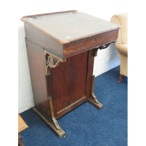 748 - Late 19th Century Dark wood Clerks desk.  H:38 x W:24 X D:21 Inches. See photos.