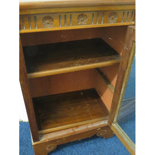 755 - Mid 20th Century Glass doored cabinet.   H:33 x W:19 x D:13 inches. See photos