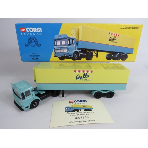 144 - Three Corgi Classic Commercial Vehicles. Scammell Highwayman, AEC Box trailer set, Foden FJ Cylindri... 