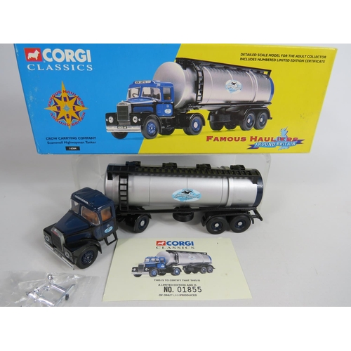 144 - Three Corgi Classic Commercial Vehicles. Scammell Highwayman, AEC Box trailer set, Foden FJ Cylindri... 