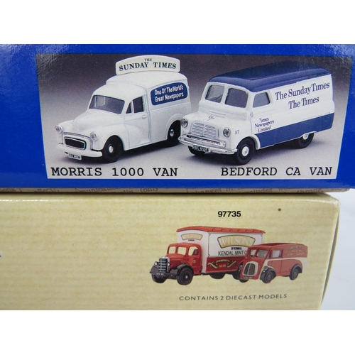 145 - Corgi Times Newspaper classic set plus a Corgi Morris J Van and Morris G series Van in the Cumbrian ... 