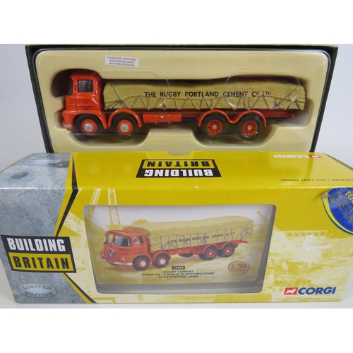 148 - Corgi, Building Britain Collection, Foden S21 8 wheel Platform Lorry with Sheeted load in the Rugby ... 