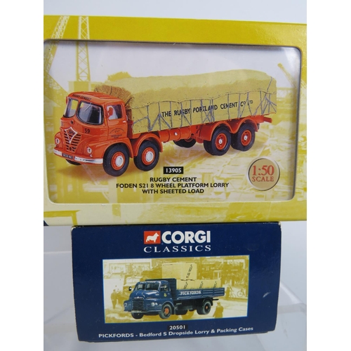 148 - Corgi, Building Britain Collection, Foden S21 8 wheel Platform Lorry with Sheeted load in the Rugby ... 