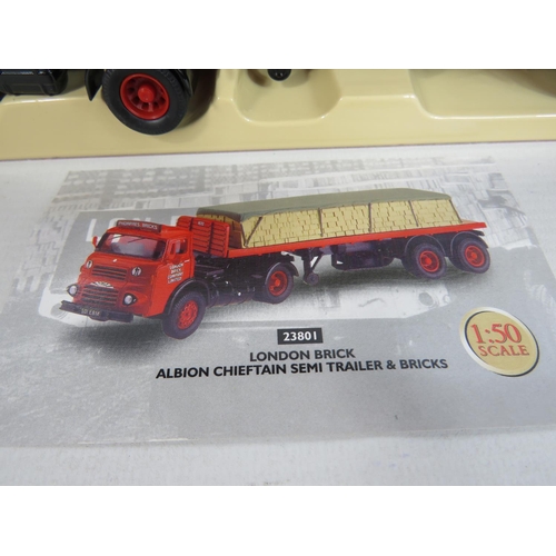 149 - Corgy Guy warrior 8 wheel platform lorry plus a London Brick Lorry. Both Boxed in Unused condition. ... 