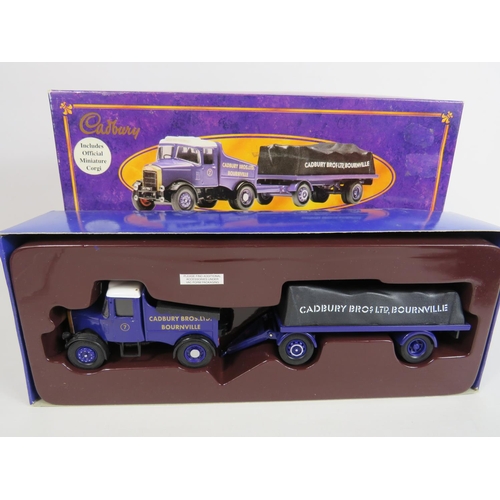 150 - Two Corgi Classics in the Cadburys Livery, Thames Trader Box Van plus a Scammell Highwayman together... 