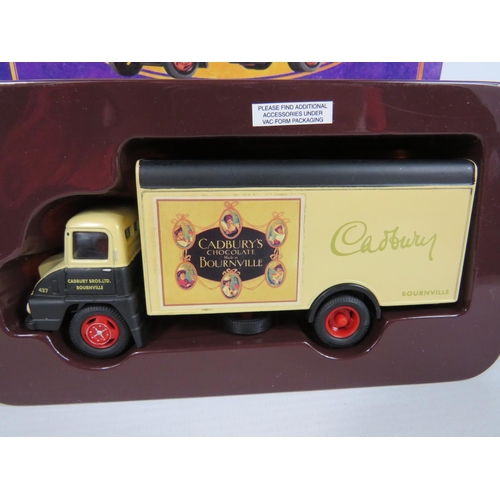 150 - Two Corgi Classics in the Cadburys Livery, Thames Trader Box Van plus a Scammell Highwayman together... 