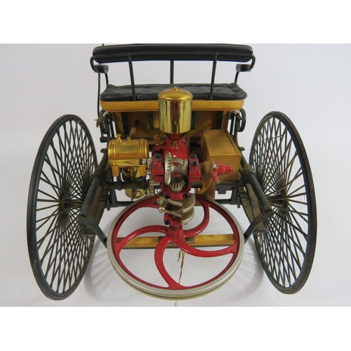 161 - Franklin Mint hand assembled die cast highly detailed model of a 1886 Benz Motorwagen  1:8 Scale det... 