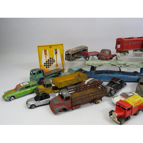 173 - Large selection of Vintage Matchbox, Corgi and Dinky playworn diecast vehicles.