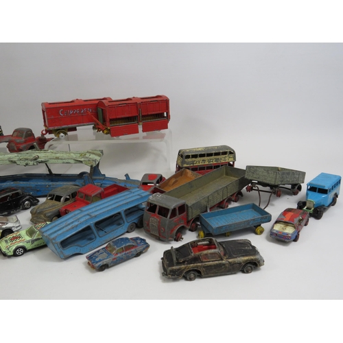 173 - Large selection of Vintage Matchbox, Corgi and Dinky playworn diecast vehicles.