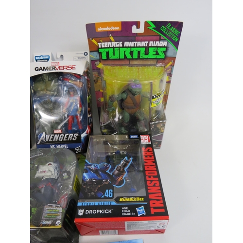 176 - Selection of boxed unused toys including Transformers, Marvel, Teenage Mutant Ninja Turtles etc.