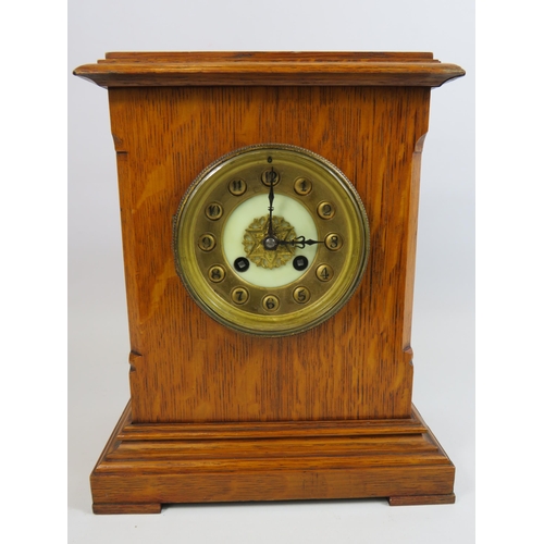 207 - French chiming mantle clock with enamel face. 11