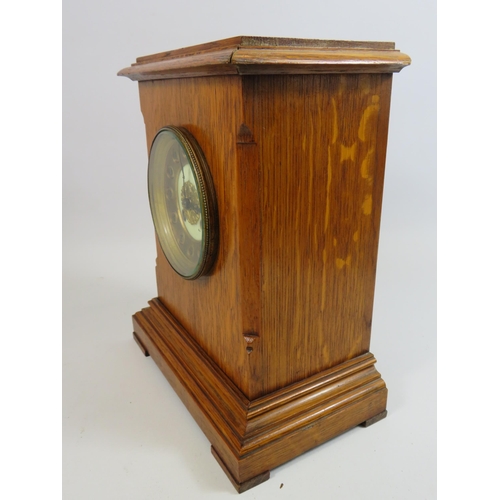 207 - French chiming mantle clock with enamel face. 11