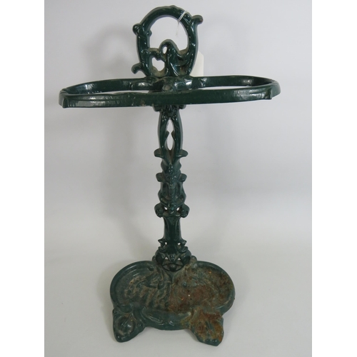 271 - Cast metal umbrella / stick stand. 21.5