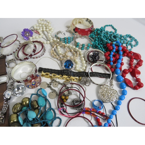 280 - Mixed costume jewellery lot, Necklaces, watches, rings etc.