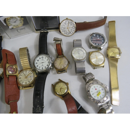 298 - Selection of Gents wristwatches not tested so sold as spares or repair.