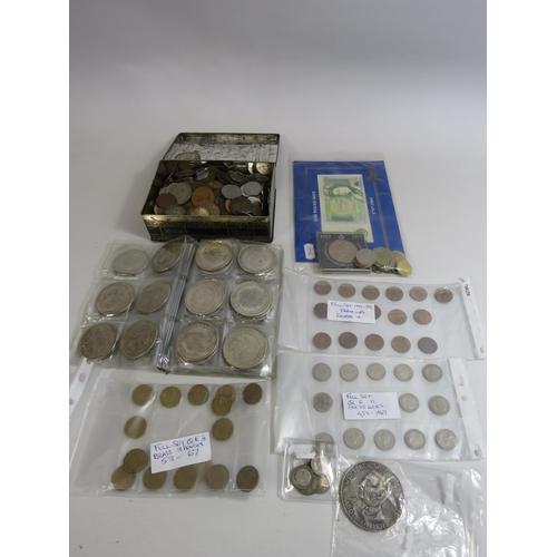 312 - Large selection of Coins etc. including pre 1947 six pences.