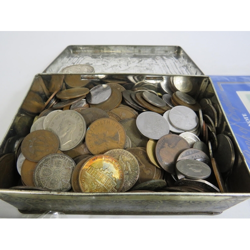 312 - Large selection of Coins etc. including pre 1947 six pences.