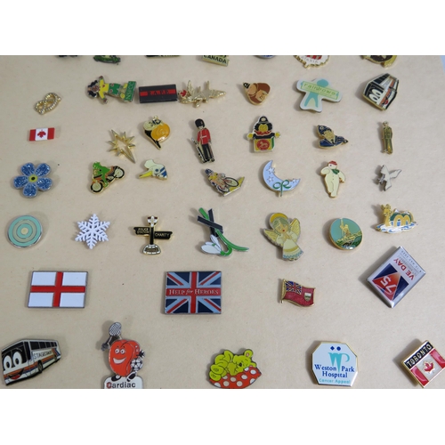 313 - Selection of various enamel pin badges etc.