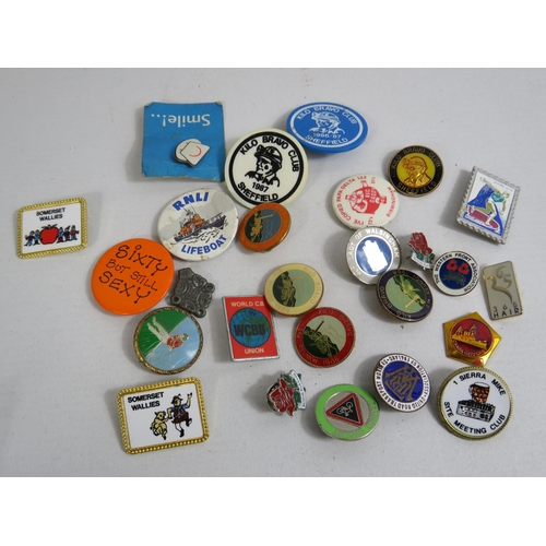 314 - Selection of various badges and pin badges relating to mining etc