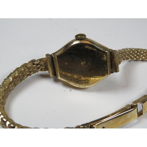 519 - 9ct Yellow gold Omega Ladies watch with gold strap. Total Weight 21.2g Non runner for spares or repa... 