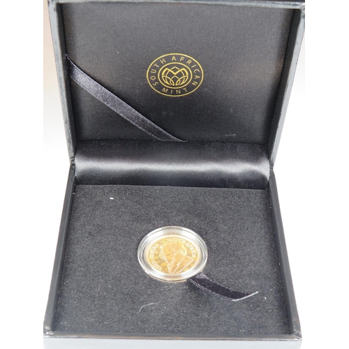 520 - 2017 Ltd Edition, 2213/5000,  Quarter oz 22ct gold proof Krugerrand. Comes with presentation case an... 