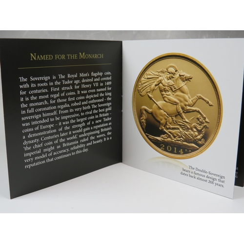 522 - Ltd Edition  404/1,300     2014 Royal Mint Double Sovereign in Brilliant Uncirculated Proof conditio... 