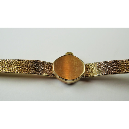 531 - Ladies Avia 17 Jewel, Swiss made watch in working order. 9ct gold case and strap. Total weight 14.5g