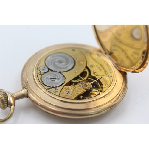 484 - Vintage Gents ELGIN Rolled Gold Open Face POCKET WATCH Hand-Wind 82g      SPARES & REPAIRS / PARTS &... 