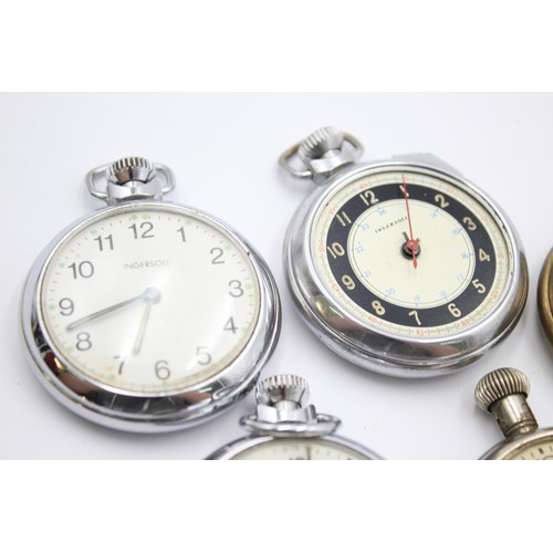 487 - 6 x Vintage Gents POCKET WATCHES Hand-Wind Inc. SMITHS, INGERSOLL Etc.  SPARES & REPAIRS / PARTS & R... 