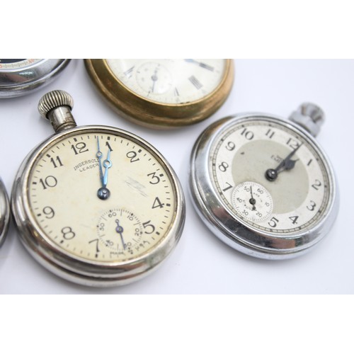 487 - 6 x Vintage Gents POCKET WATCHES Hand-Wind Inc. SMITHS, INGERSOLL Etc.  SPARES & REPAIRS / PARTS & R... 