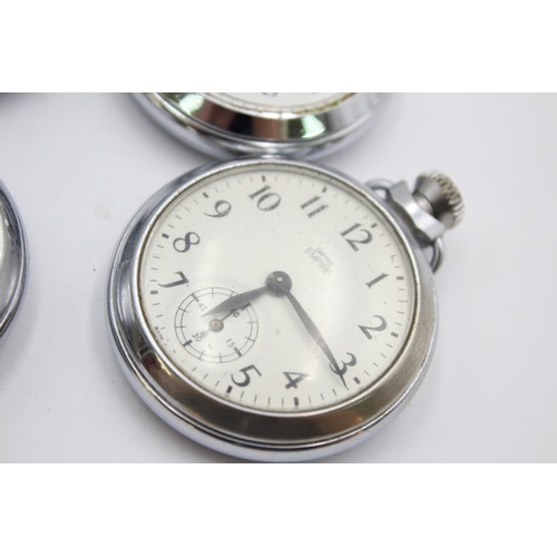 493 - 4 x Vintage Gents POCKET WATCHES Hand-Wind WORKING Inc. SMITHS, INGERSOLL Etc.     349396