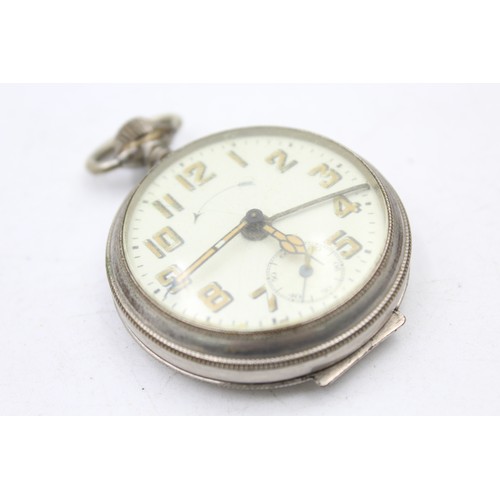 495 - 4 x Vintage Gents Military Style POCKET WATCHES Hand-Wind Inc. SMITHS Etc. SPARES & REPAIRS / PARTS ... 