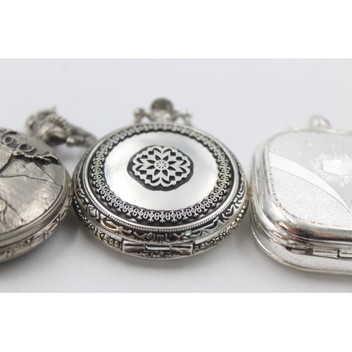 498 - 4 x Gents Mechanical Full Hunter POCKET WATCHES Hand-Wind WORKING     349411