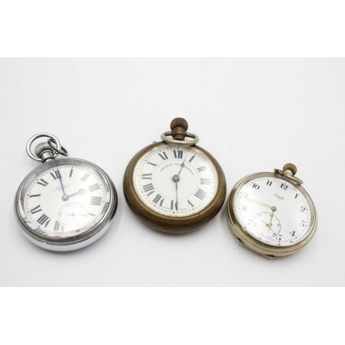 501 - 3 x Vintage Gents Railway Style POCKET WATCHES Hand-Wind Inc. KAY'S Etc. SPARES & REPAIRS / PARTS & ... 