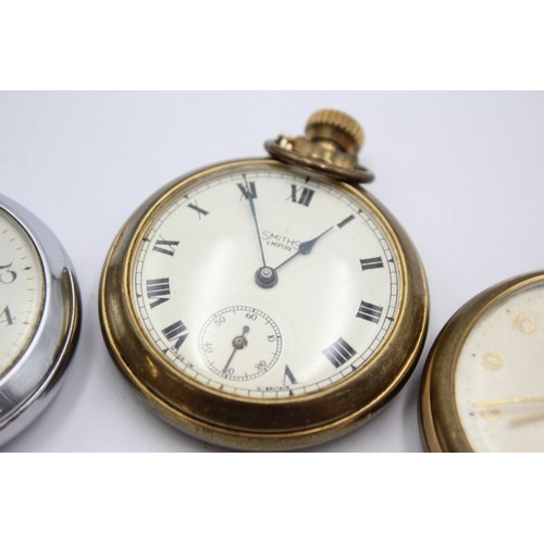 502 - 3 x Vintage Gents POCKET WATCHES Hand-Wind WORKING Inc. SMITHS, INGERSOLL Etc.     349394