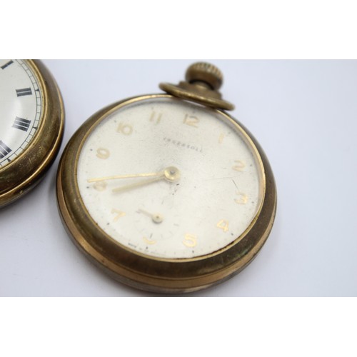 502 - 3 x Vintage Gents POCKET WATCHES Hand-Wind WORKING Inc. SMITHS, INGERSOLL Etc.     349394